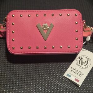 Valentino Orlandi Fuchsia Studded Mini Bag